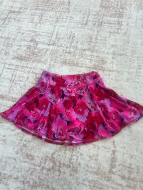 Girls Pink Floral Skater Skort